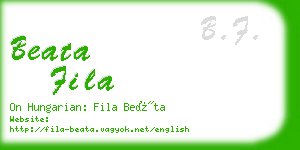 beata fila business card